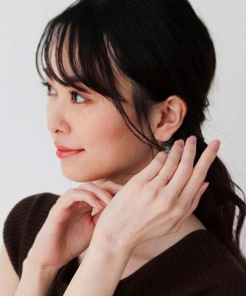 COCOSHNIK（ココシュニック）の「K10ダイヤモンド6本爪 チェーンリング（リング・レディース・アイボリー系・10号/13号/7号）」の12枚目の写真