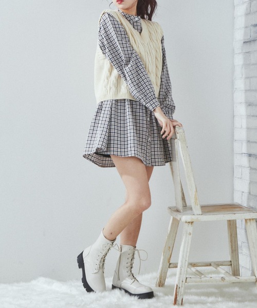 WEGO（ウィゴー）の「WEGO/ボリュームスリーブチュニック（チュニック・レディース・ホワイト/ブラック/ホワイト系その他・FREE）」の9枚目の写真