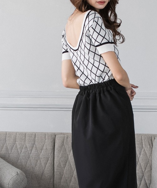 Julia Boutique（ジュリアブティック）の「センタースリットタイトスカート/21068（スカート・レディース・ブラック/ホワイト/ピンク/ネイビー・ONE）」の16枚目の写真