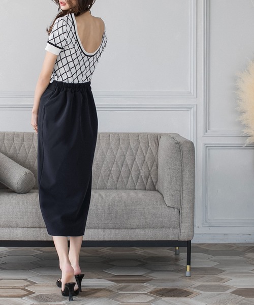 Julia Boutique（ジュリアブティック）の「センタースリットタイトスカート/21068（スカート・レディース・ブラック/ホワイト/ピンク/ネイビー・ONE）」の19枚目の写真