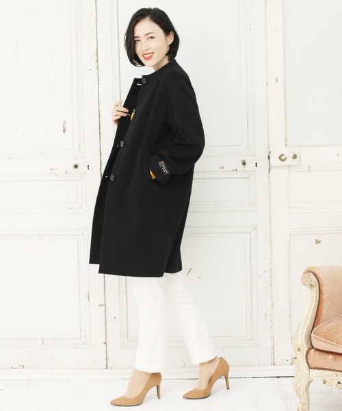 尾州ウールノーカラーコート（ノーカラーコート）｜sankyo shokai