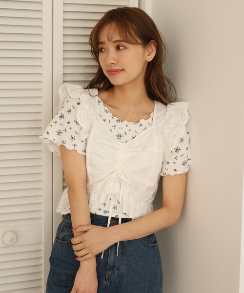 one after another NICE CLAUP(ワンアフターアナザーナイスクラップ)の「2枚セットテレコトップス(Tシャツ/カットソー・レディース・アイボリー/ホワイト系その他/ブラウン・FREE)」の9枚目の写真