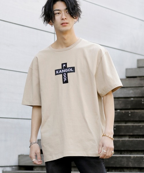 A.S.M（エーエスエム）の「【 KANGOL × A.S.M コラボ 】 カンゴール ユニセックス 16/- USAコットン オーバーサイズ クロス ボックスロゴ Tシャツ（Tシャツ/カットソー・メンズ・ホワイト/ブラック/ベージュ/サックスブルー/ホワイト系その他/スモークピンク/グレイッシュベージュ・48/50/52）」の5枚目の写真