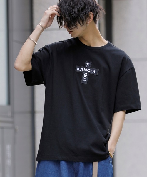 A.S.M（エーエスエム）の「【 KANGOL × A.S.M コラボ 】 カンゴール ユニセックス 16/- USAコットン オーバーサイズ クロス ボックスロゴ Tシャツ（Tシャツ/カットソー・メンズ・ホワイト/ブラック/ベージュ/サックスブルー/ホワイト系その他/スモークピンク/グレイッシュベージュ・48/50/52）」の4枚目の写真