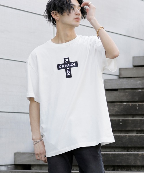 A.S.M（エーエスエム）の「【 KANGOL × A.S.M コラボ 】 カンゴール ユニセックス 16/- USAコットン オーバーサイズ クロス ボックスロゴ Tシャツ（Tシャツ/カットソー・メンズ・ホワイト/ブラック/ベージュ/サックスブルー/ホワイト系その他/スモークピンク/グレイッシュベージュ・48/50/52）」の9枚目の写真