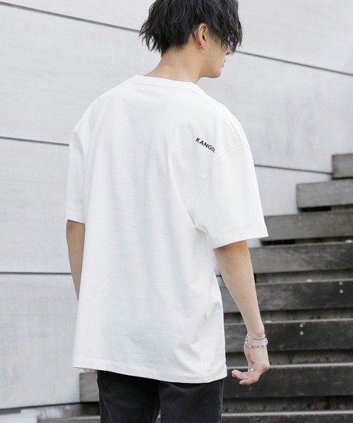 A.S.M（エーエスエム）の「【 KANGOL × A.S.M コラボ 】 カンゴール ユニセックス 16/- USAコットン オーバーサイズ クロス ボックスロゴ Tシャツ（Tシャツ/カットソー・メンズ・ホワイト/ブラック/ベージュ/サックスブルー/ホワイト系その他/スモークピンク/グレイッシュベージュ・48/50/52）」の10枚目の写真