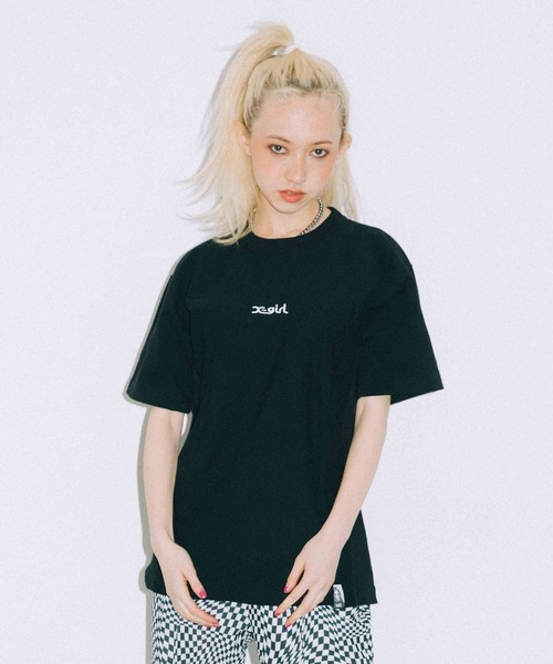 X-girl(エックスガール)の「X-girl × Champion REVERSE WEAVER S/S TEE(Tシャツ/カットソー・レディース・ホワイト/ブラック/レッド/ライトパープル・S/M/L/XL)」の10枚目の写真