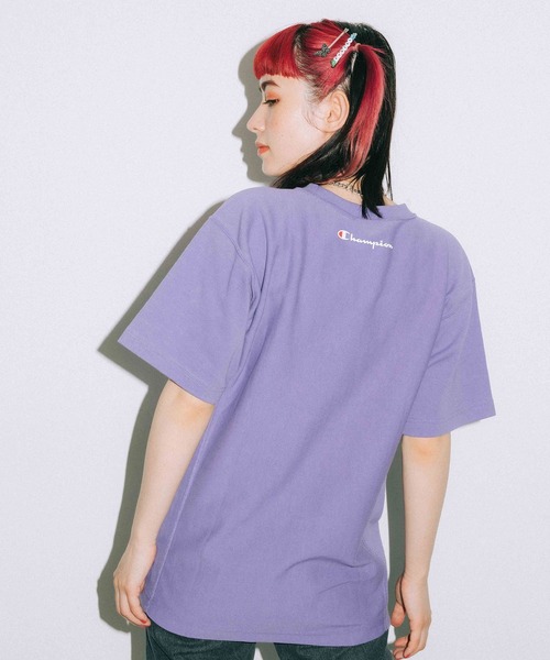 X-girl(エックスガール)の「X-girl × Champion REVERSE WEAVER S/S TEE(Tシャツ/カットソー・レディース・ホワイト/ブラック/レッド/ライトパープル・S/M/L/XL)」の19枚目の写真