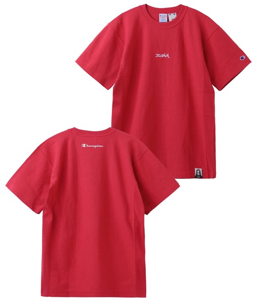 X-girl(エックスガール)の「X-girl × Champion REVERSE WEAVER S/S TEE(Tシャツ/カットソー・レディース・ホワイト/ブラック/レッド/ライトパープル・S/M/L/XL)」の7枚目の写真
