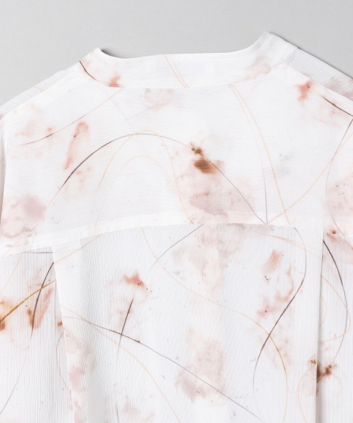 JEANASIS（ジーナシス）の「マーブルガラバンドカラーシャツ/947709（シャツ/ブラウス・レディース・ホワイト系その他/ベージュ系その他/グリーン系その他・FREE）」の4枚目の写真