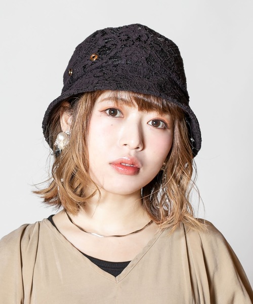 CA4LA（カシラ）の「LACE HAT（ハット・レディース・ライトグレー/グリーン/ブラック・ONESIZE）」の5枚目の写真