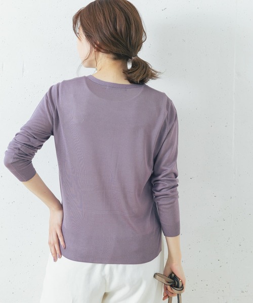 URBAN RESEARCH ROSSO（アーバンリサーチロッソ）の「ウォッシャブルカーディガン（カーディガン/ボレロ・レディース・ホワイト/ホワイト系その他/ベージュ系その他/ネイビー/グリーン/ラベンダー・FREE）」の8枚目の写真