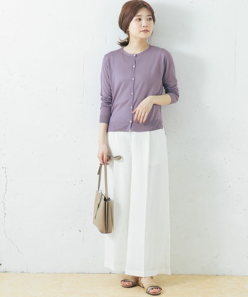 URBAN RESEARCH ROSSO（アーバンリサーチロッソ）の「ウォッシャブルカーディガン（カーディガン/ボレロ・レディース・ホワイト/ホワイト系その他/ベージュ系その他/ネイビー/グリーン/ラベンダー・FREE）」の9枚目の写真