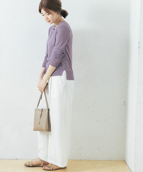 URBAN RESEARCH ROSSO（アーバンリサーチロッソ）の「ウォッシャブルカーディガン（カーディガン/ボレロ・レディース・ホワイト/ホワイト系その他/ベージュ系その他/ネイビー/グリーン/ラベンダー・FREE）」の10枚目の写真