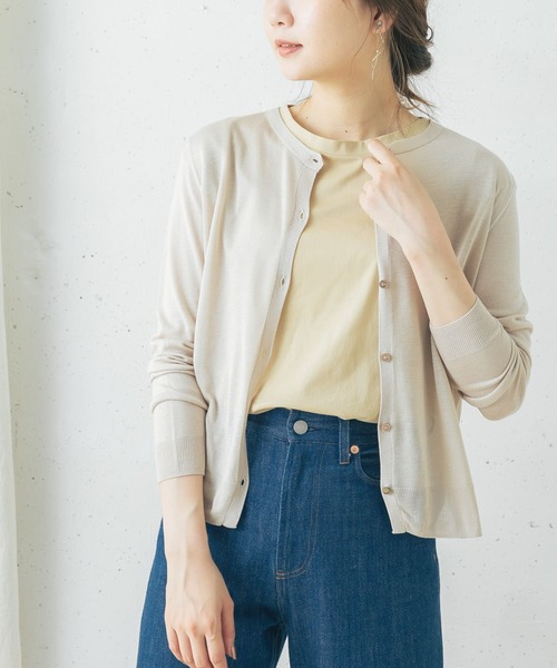 URBAN RESEARCH ROSSO（アーバンリサーチロッソ）の「ウォッシャブルカーディガン（カーディガン/ボレロ・レディース・ホワイト/ホワイト系その他/ベージュ系その他/ネイビー/グリーン/ラベンダー・FREE）」の11枚目の写真