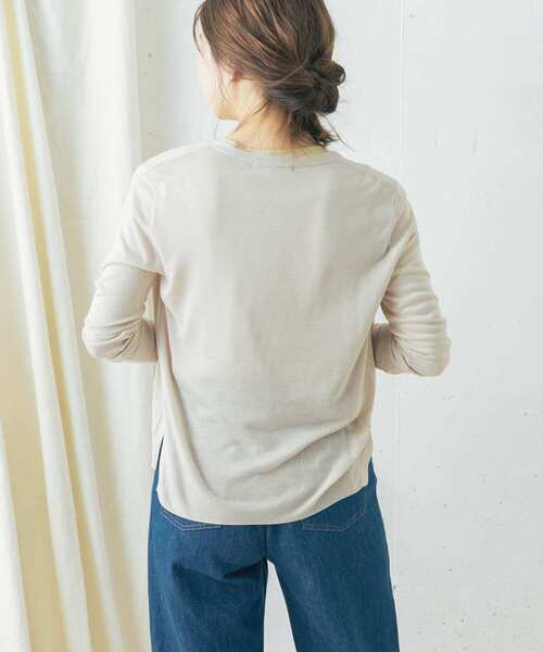 URBAN RESEARCH ROSSO（アーバンリサーチロッソ）の「ウォッシャブルカーディガン（カーディガン/ボレロ・レディース・ホワイト/ホワイト系その他/ベージュ系その他/ネイビー/グリーン/ラベンダー・FREE）」の13枚目の写真