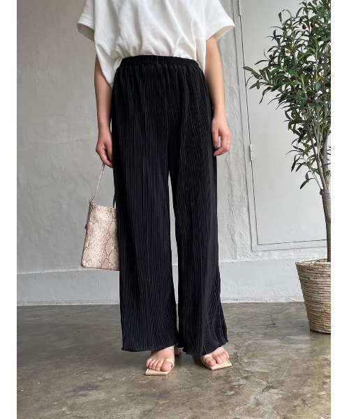 DAIS-Y（デイジー）の「プリーツメロウワイドシルエット　ストレートパンツ（その他パンツ・レディース・ブラック/オリーブ/ラベンダー・FREE）」の12枚目の写真