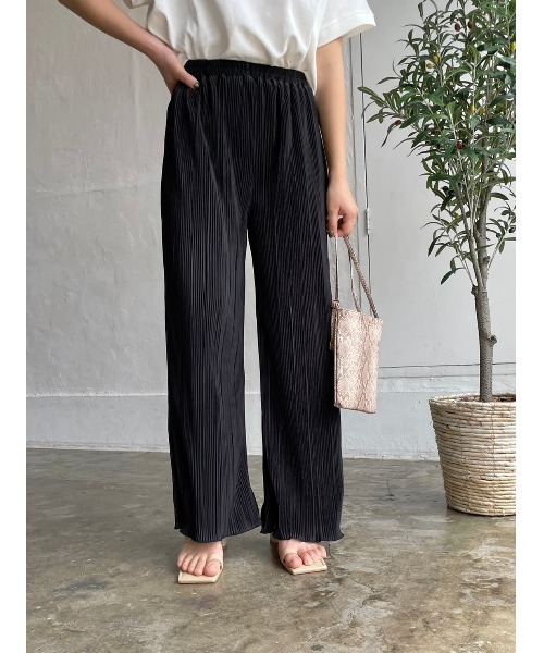 DAIS-Y（デイジー）の「プリーツメロウワイドシルエット　ストレートパンツ（その他パンツ・レディース・ブラック/オリーブ/ラベンダー・FREE）」の13枚目の写真