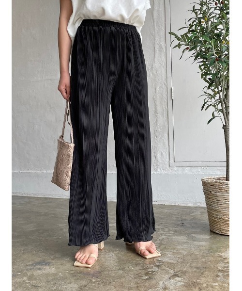 DAIS-Y（デイジー）の「プリーツメロウワイドシルエット　ストレートパンツ（その他パンツ・レディース・ブラック/オリーブ/ラベンダー・FREE）」の14枚目の写真