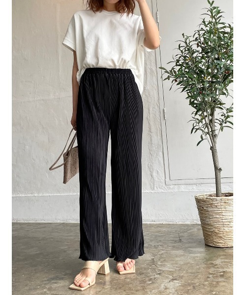 DAIS-Y（デイジー）の「プリーツメロウワイドシルエット　ストレートパンツ（その他パンツ・レディース・ブラック/オリーブ/ラベンダー・FREE）」の16枚目の写真