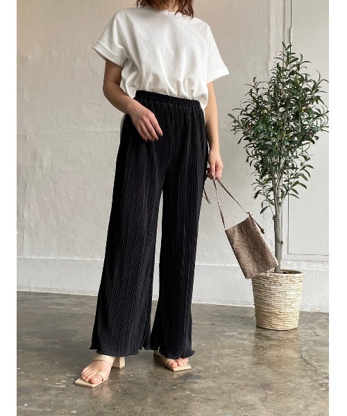 DAIS-Y（デイジー）の「プリーツメロウワイドシルエット　ストレートパンツ（その他パンツ・レディース・ブラック/オリーブ/ラベンダー・FREE）」の19枚目の写真