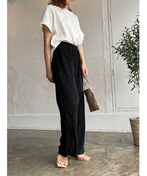 DAIS-Y（デイジー）の「プリーツメロウワイドシルエット　ストレートパンツ（その他パンツ・レディース・ブラック/オリーブ/ラベンダー・FREE）」の20枚目の写真