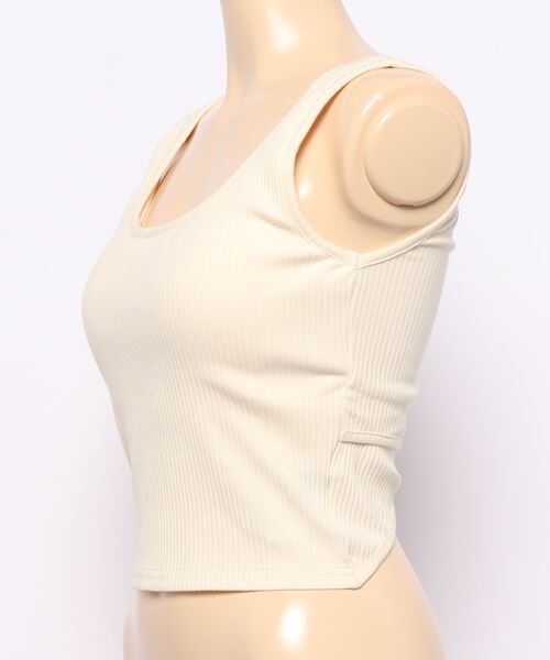 RASVOA（ラスボア）の「カットリブカップ付きバッククロスタンク（タンクトップ・レディース・ブラック/オフホワイト・FREE）」の5枚目の写真