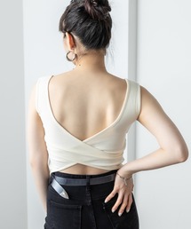 カットリブカップ付きバッククロスタンク