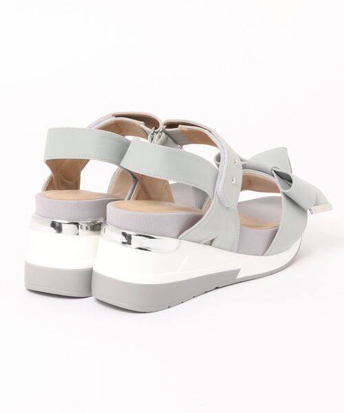 Realta（レアルタ）の「Realta(レアルタ) リボンがかわいいスポーツ サンダル（サンダル・レディース・ブラック/ライトグレー/ピンクベージュ/アイボリー/ミント/パープル・M/S/L/LL）」の7枚目の写真