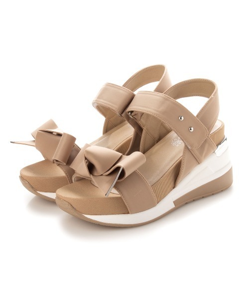 Realta（レアルタ）の「Realta(レアルタ) リボンがかわいいスポーツ サンダル（サンダル・レディース・ブラック/ライトグレー/ピンクベージュ/アイボリー/ミント/パープル・M/S/L/LL）」の11枚目の写真