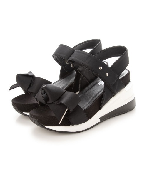 Realta（レアルタ）の「Realta(レアルタ) リボンがかわいいスポーツ サンダル（サンダル・レディース・ブラック/ライトグレー/ピンクベージュ/アイボリー/ミント/パープル・M/S/L/LL）」の9枚目の写真