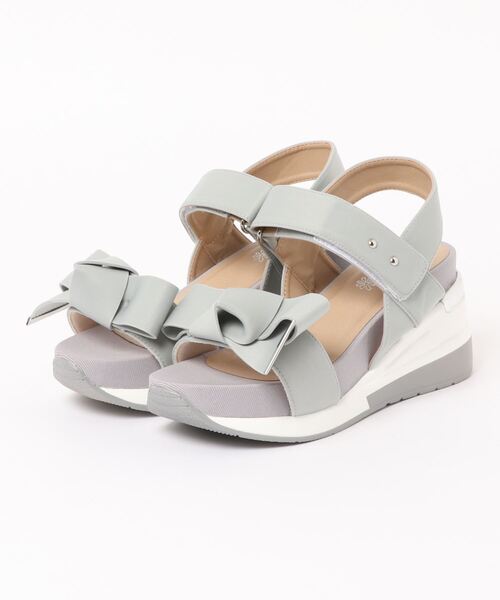 Realta（レアルタ）の「Realta(レアルタ) リボンがかわいいスポーツ サンダル（サンダル・レディース・ブラック/ライトグレー/ピンクベージュ/アイボリー/ミント/パープル・M/S/L/LL）」の10枚目の写真