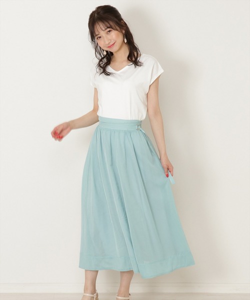 WILLSELECTION(ウィルセレクション)の「ソフトシアーオーガンフレアスカート(スカート・レディース・ベージュ/ミント/ブルー系その他・MEDIUM)」の19枚目の写真