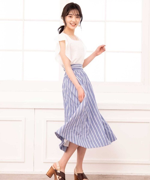 WILLSELECTION(ウィルセレクション)の「ソフトシアーオーガンフレアスカート(スカート・レディース・ベージュ/ミント/ブルー系その他・MEDIUM)」の21枚目の写真