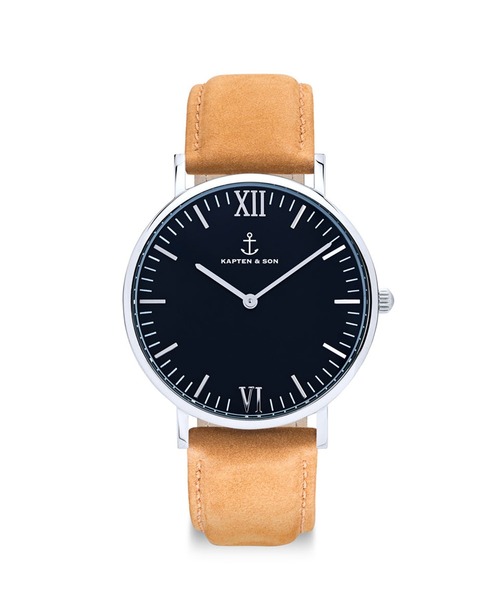 KAPTEN&SON（キャプテンアンドサン）の「【KAPTEN&SON】シルバー　36mm　ブラック　レザーバンド（アナログ腕時計・レディース・ライラック/グレイッシュベージュ/ナチュラル/ライトブラウン・FREE）」の2枚目の写真