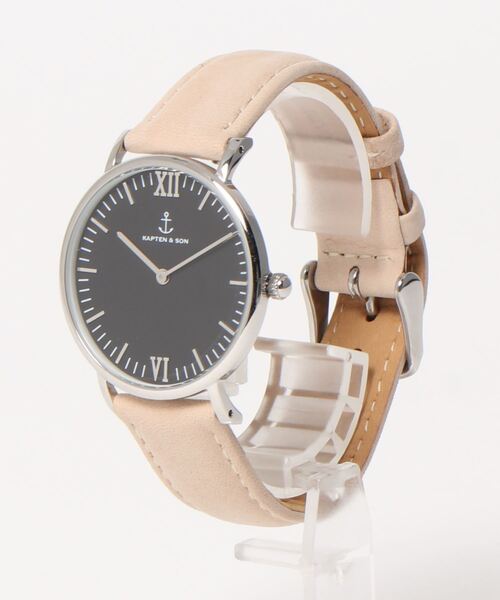 KAPTEN&SON（キャプテンアンドサン）の「【KAPTEN&SON】シルバー　36mm　ブラック　レザーバンド（アナログ腕時計・レディース・ライラック/グレイッシュベージュ/ナチュラル/ライトブラウン・FREE）」の6枚目の写真