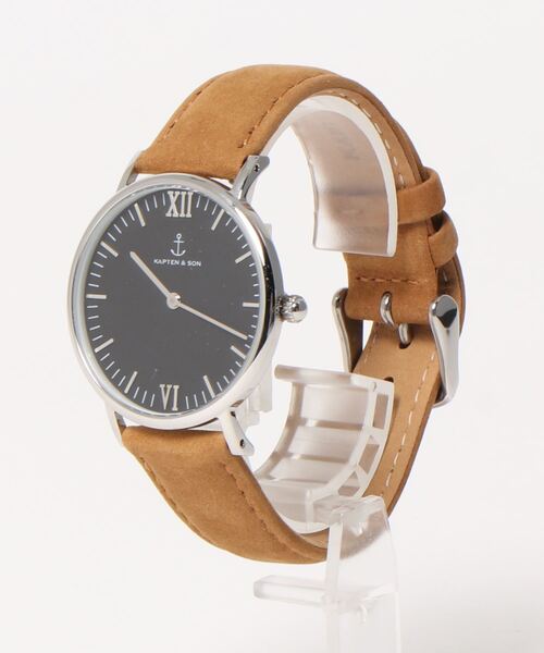 KAPTEN&SON（キャプテンアンドサン）の「【KAPTEN&SON】シルバー　36mm　ブラック　レザーバンド（アナログ腕時計・レディース・ライラック/グレイッシュベージュ/ナチュラル/ライトブラウン・FREE）」の5枚目の写真