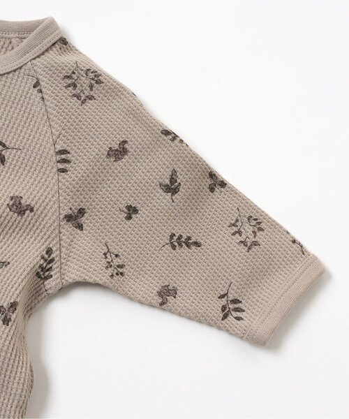 apres les cours（アプレレクール）の「葉っぱ柄ワッフルカバーオール_ふわ糸（ロンパース・キッズ・キナリ/ベージュ・70/60/80）」の8枚目の写真