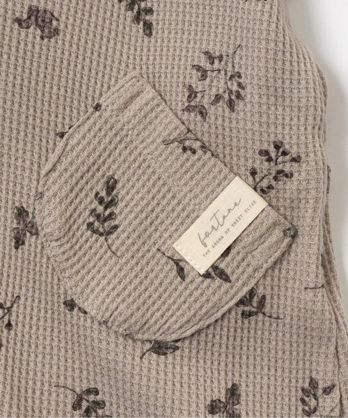 apres les cours（アプレレクール）の「葉っぱ柄ワッフルカバーオール_ふわ糸（ロンパース・キッズ・キナリ/ベージュ・70/60/80）」の7枚目の写真