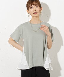 バックフリル切替Tシャツ