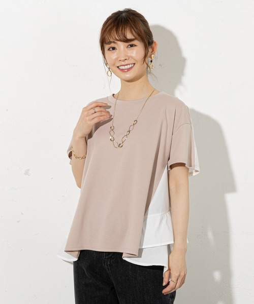 prose verse(プロズヴェール)の「バックフリル切替Tシャツ(Tシャツ/カットソー・レディース・ブラック/オフホワイト/ミント/ピンクベージュ・フリ-)」の14枚目の写真