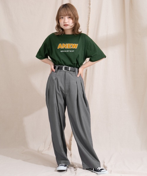 kutir（クティール）の「アソートプリントカレッジTシャツ（Tシャツ/カットソー・レディース・ホワイト系その他/グリーン/マスタード/オフホワイト/パープル/キャメル・FREE）」の22枚目の写真