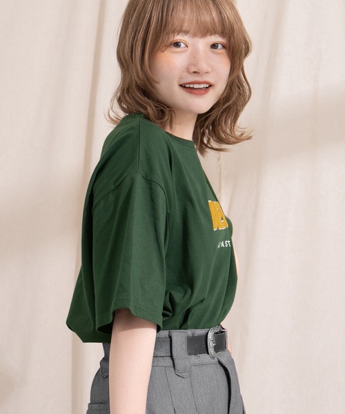 kutir（クティール）の「アソートプリントカレッジTシャツ（Tシャツ/カットソー・レディース・ホワイト系その他/グリーン/マスタード/オフホワイト/パープル/キャメル・FREE）」の20枚目の写真