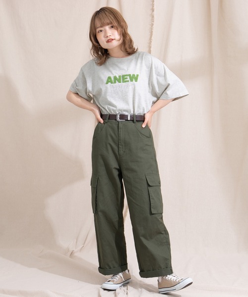 kutir（クティール）の「アソートプリントカレッジTシャツ（Tシャツ/カットソー・レディース・ホワイト系その他/グリーン/マスタード/オフホワイト/パープル/キャメル・FREE）」の9枚目の写真