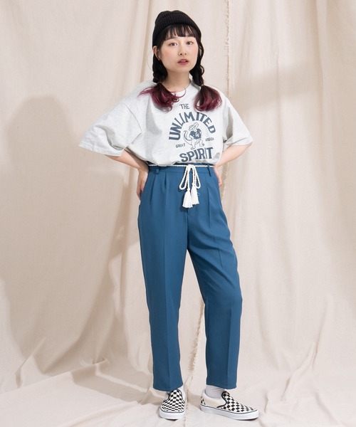 kutir（クティール）の「アソートプリントカレッジTシャツ（Tシャツ/カットソー・レディース・ホワイト系その他/グリーン/マスタード/オフホワイト/パープル/キャメル・FREE）」の15枚目の写真