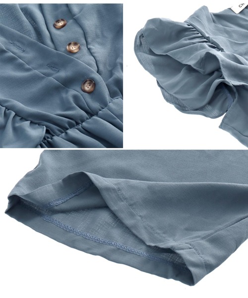 CHILLE（チル）の「フリルポイントオールインワン（サロペット/オーバーオール・レディース・ブラック/ベージュ/ブルー・FREE）」の12枚目の写真