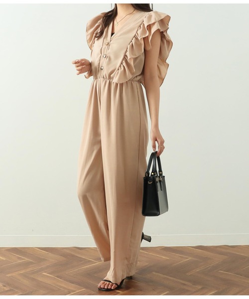 CHILLE（チル）の「フリルポイントオールインワン（サロペット/オーバーオール・レディース・ブラック/ベージュ/ブルー・FREE）」の17枚目の写真