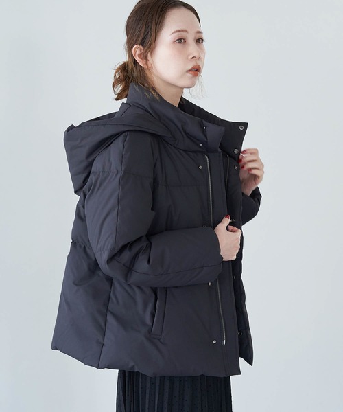 ROPE' PICNIC（ロペピクニック）の「【リンクコーデ】フード取りはずしショートダウンコート（ダウンジャケット/コート・レディース・ブラック/ライトグリーン/ベージュ・38/40）」の2枚目の写真