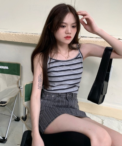 MANGROVE（マングローブ）の「ストライプカジュアルキャミソール（キャミソール・レディース・ブラック/ブルー・FREE）」の17枚目の写真