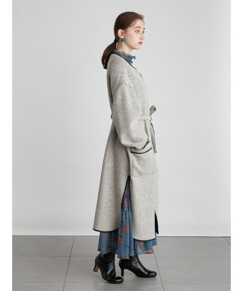 LILY BROWN（リリーブラウン）の「合皮パイピングコート（ノーカラーコート・レディース・ブラック/ベージュ・FREE）」の11枚目の写真